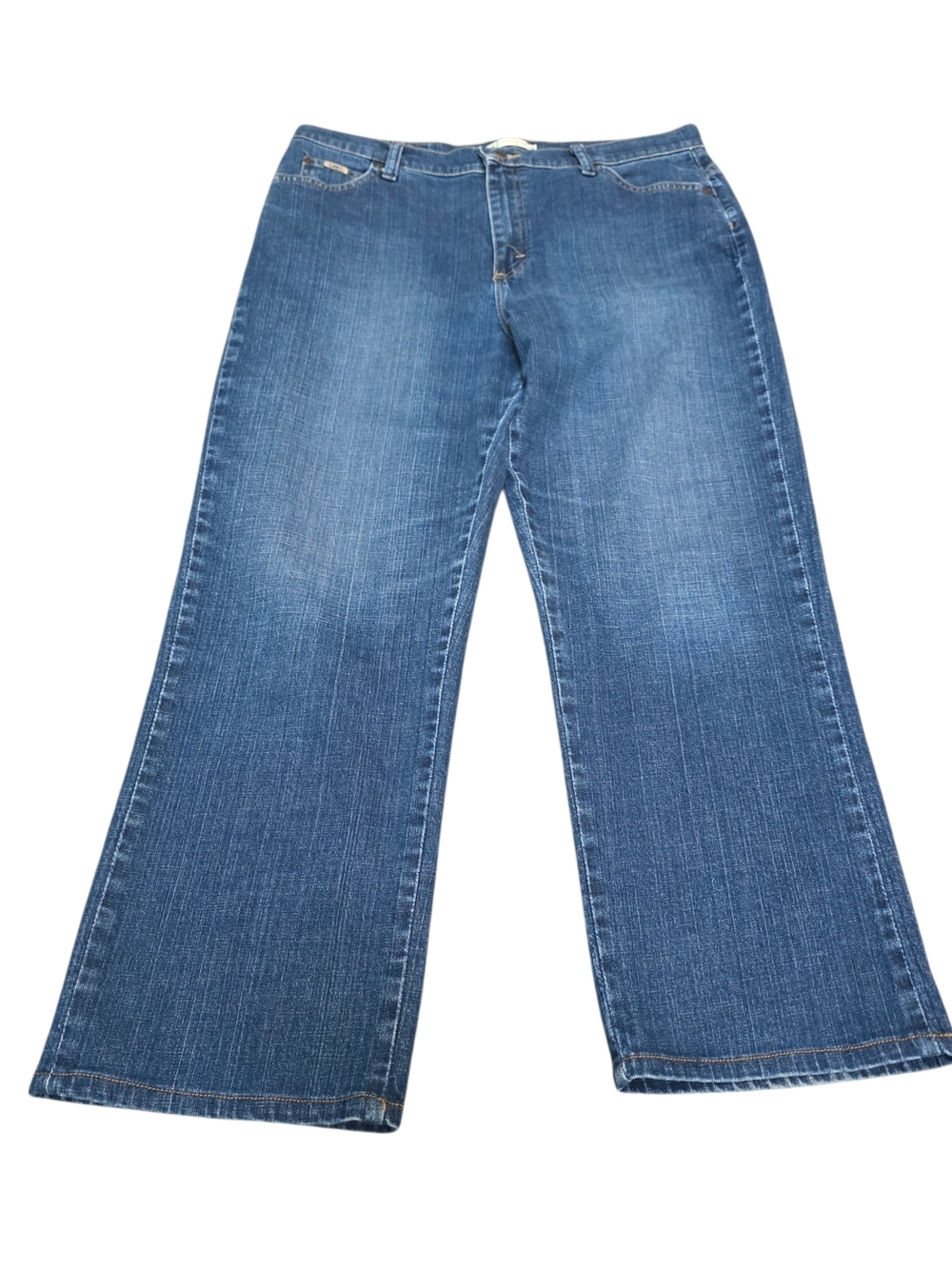 Women Lee Petite Medium Wash Relaxed Straight Wide-Leg Jeans (Sz:14p)